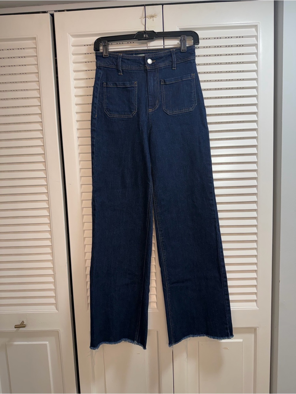 Oat New York Dark Blue High-Rise Wide Leg Jeans